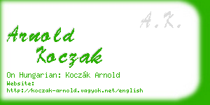 arnold koczak business card